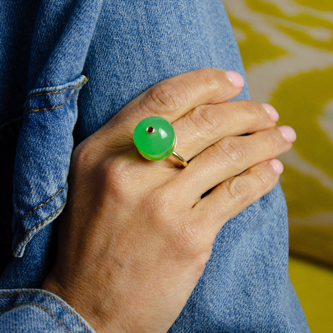 CupCake Large  | Chrysoprase & Ruby