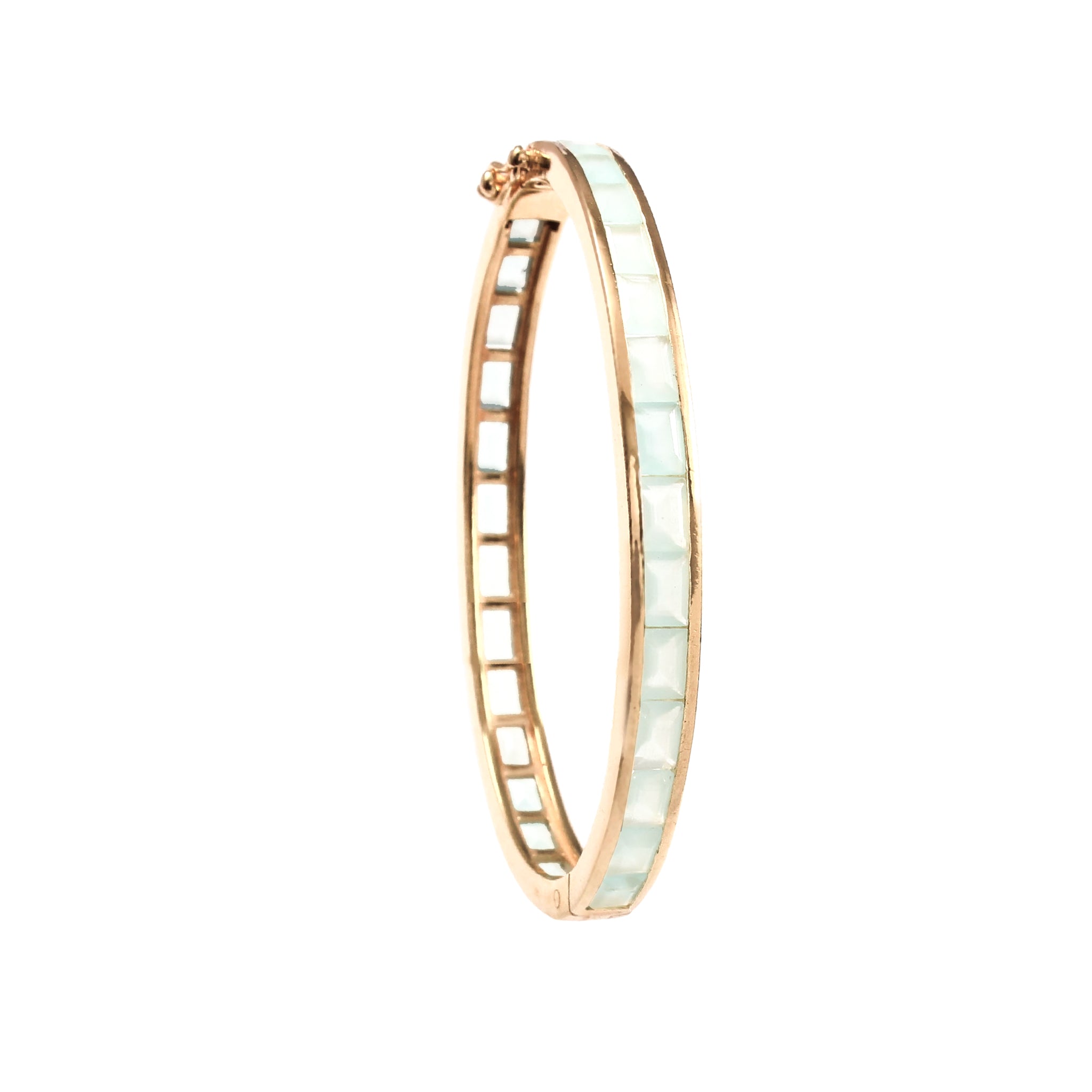 Deco Milky Aquamarine Bangle