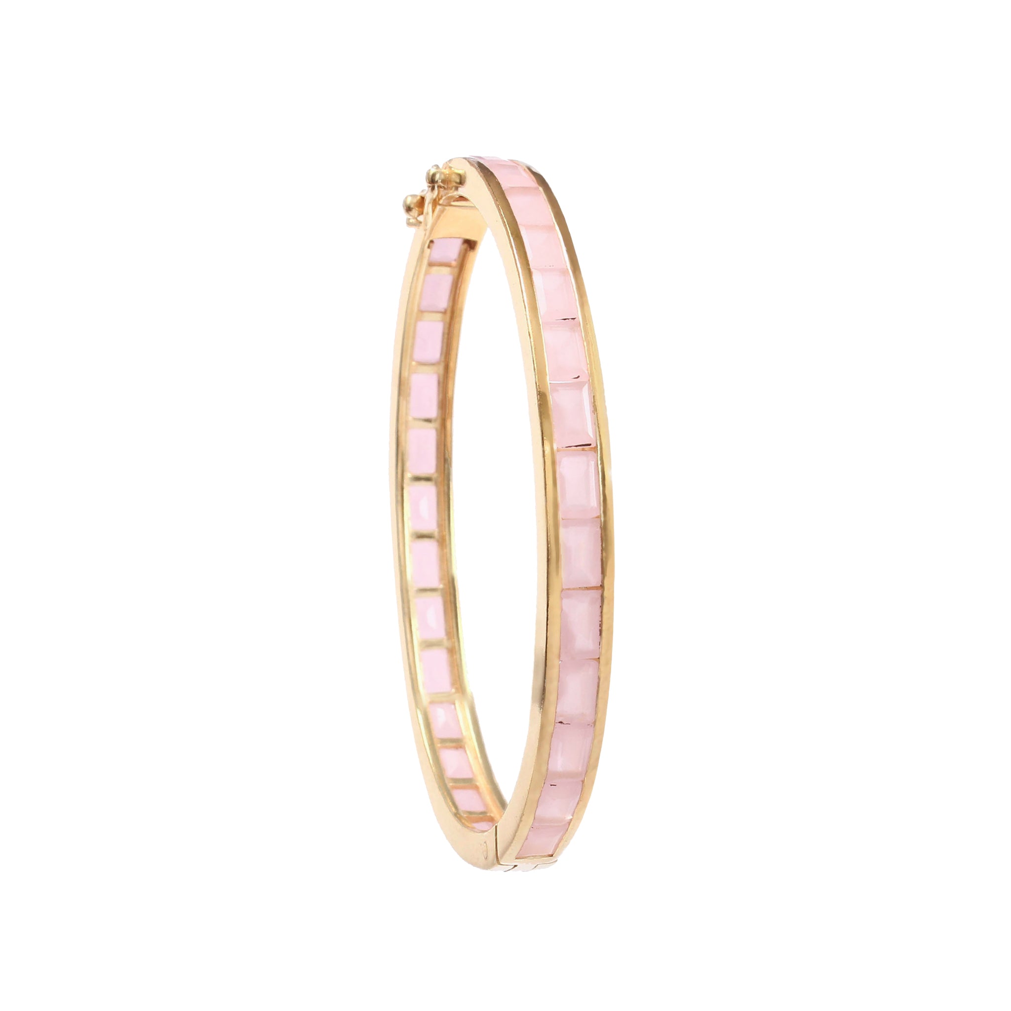 Deco Rose Quartz Bangle
