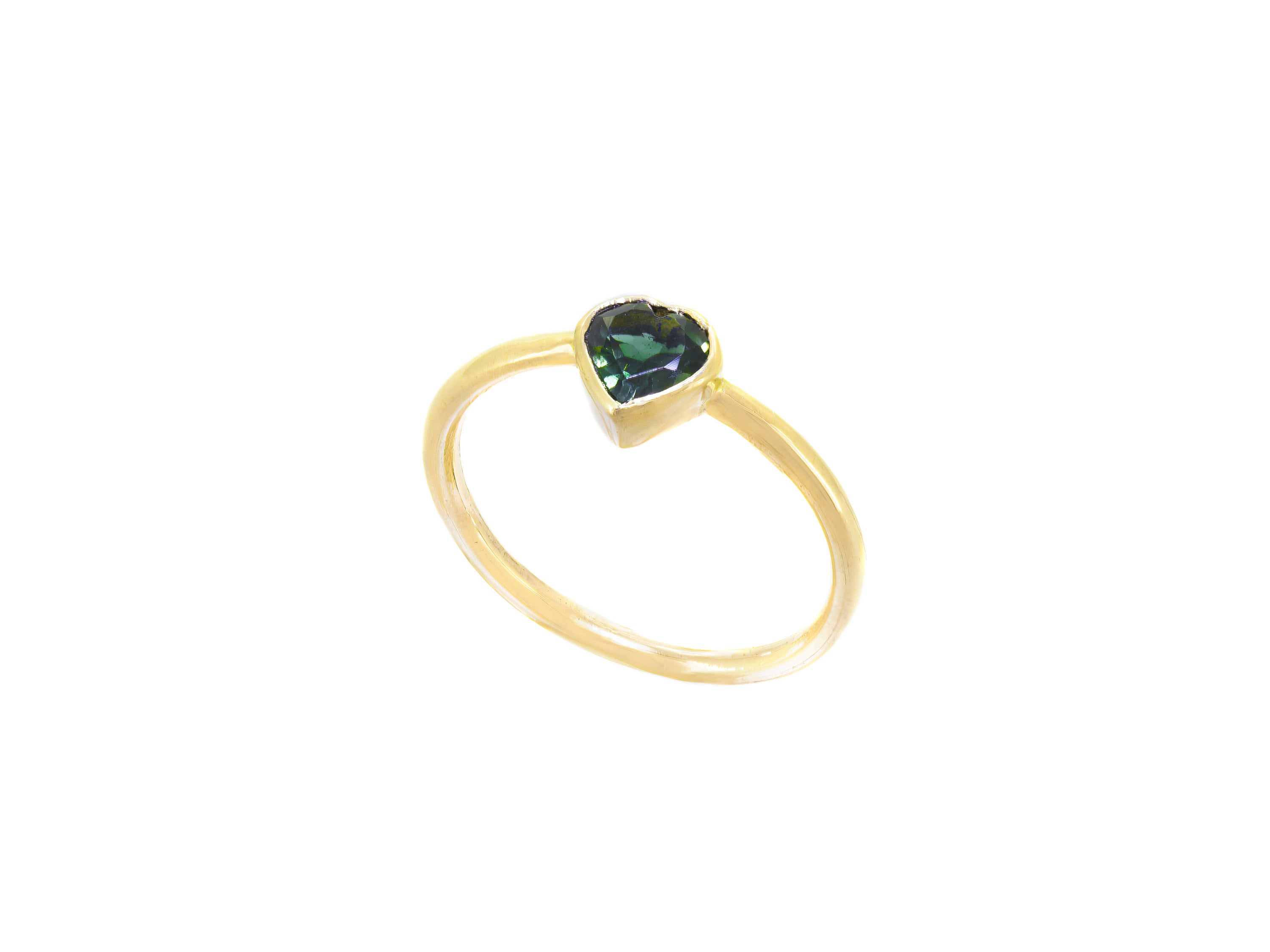 DIDDY HEART RING | GREEN TOURMALINE