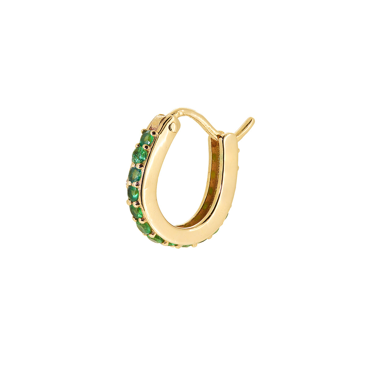 TINY HOOP EARRING | EMERALD