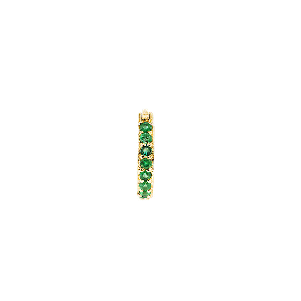 TINY HOOP EARRING | EMERALD