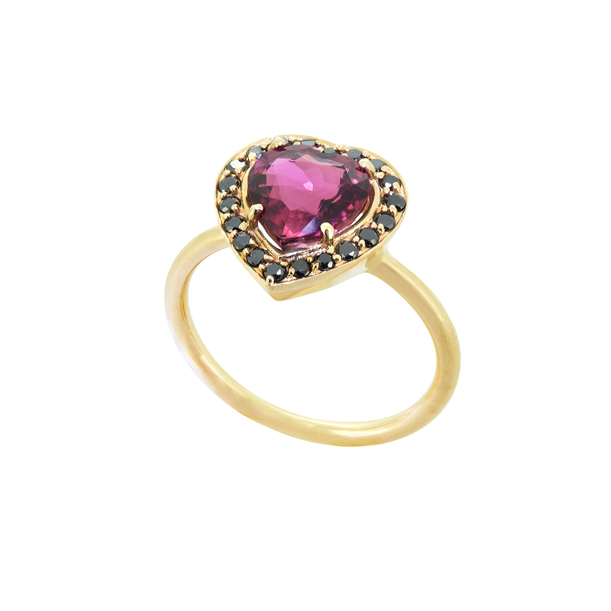 HEART RING | PINK TOURMALINE & BLACK DIAMOND