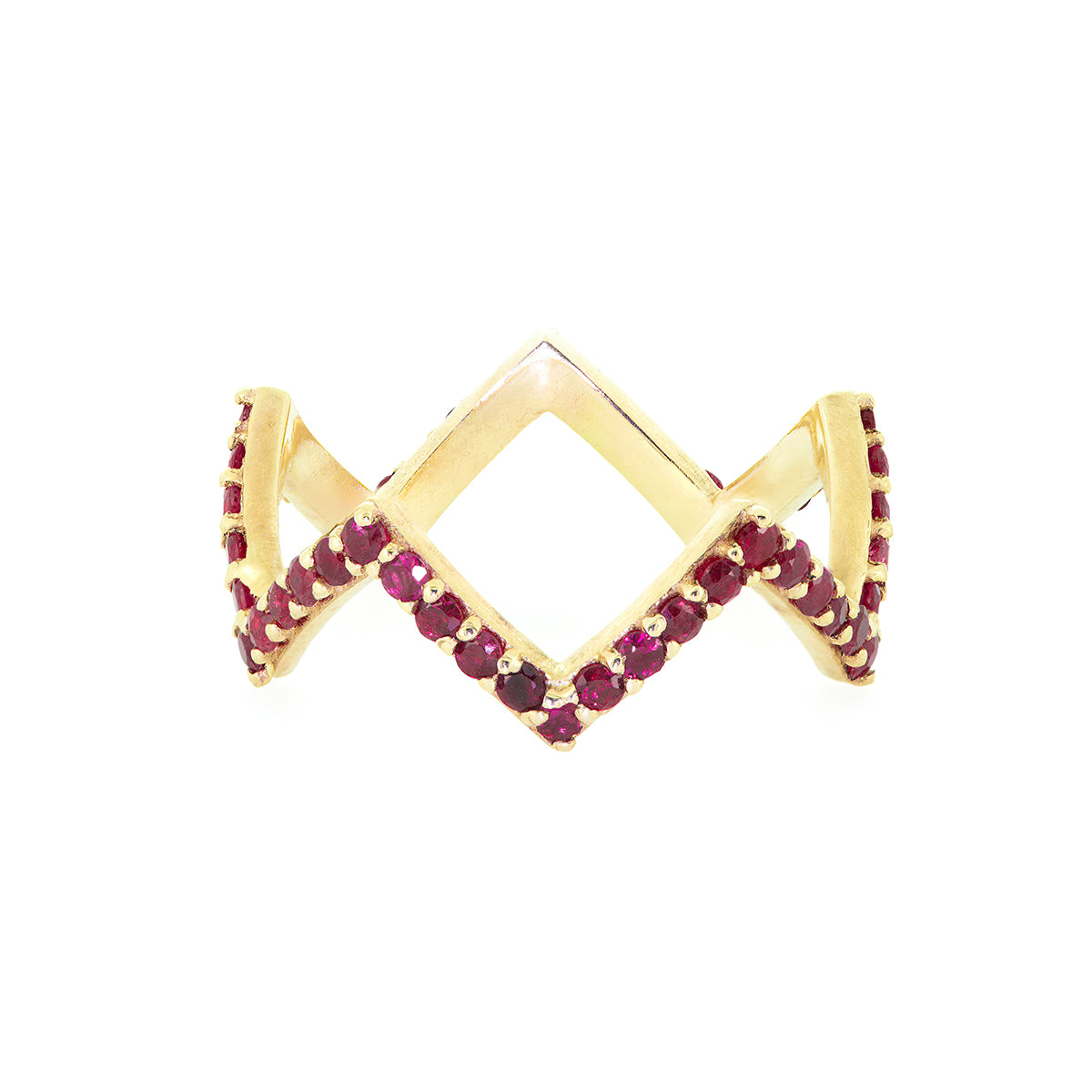 ZIG ZAG RING | RUBY