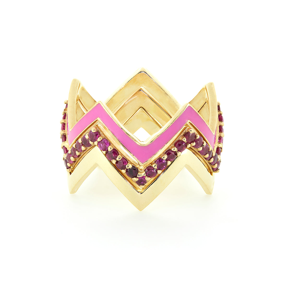 ZIG ZAG RING | RUBY