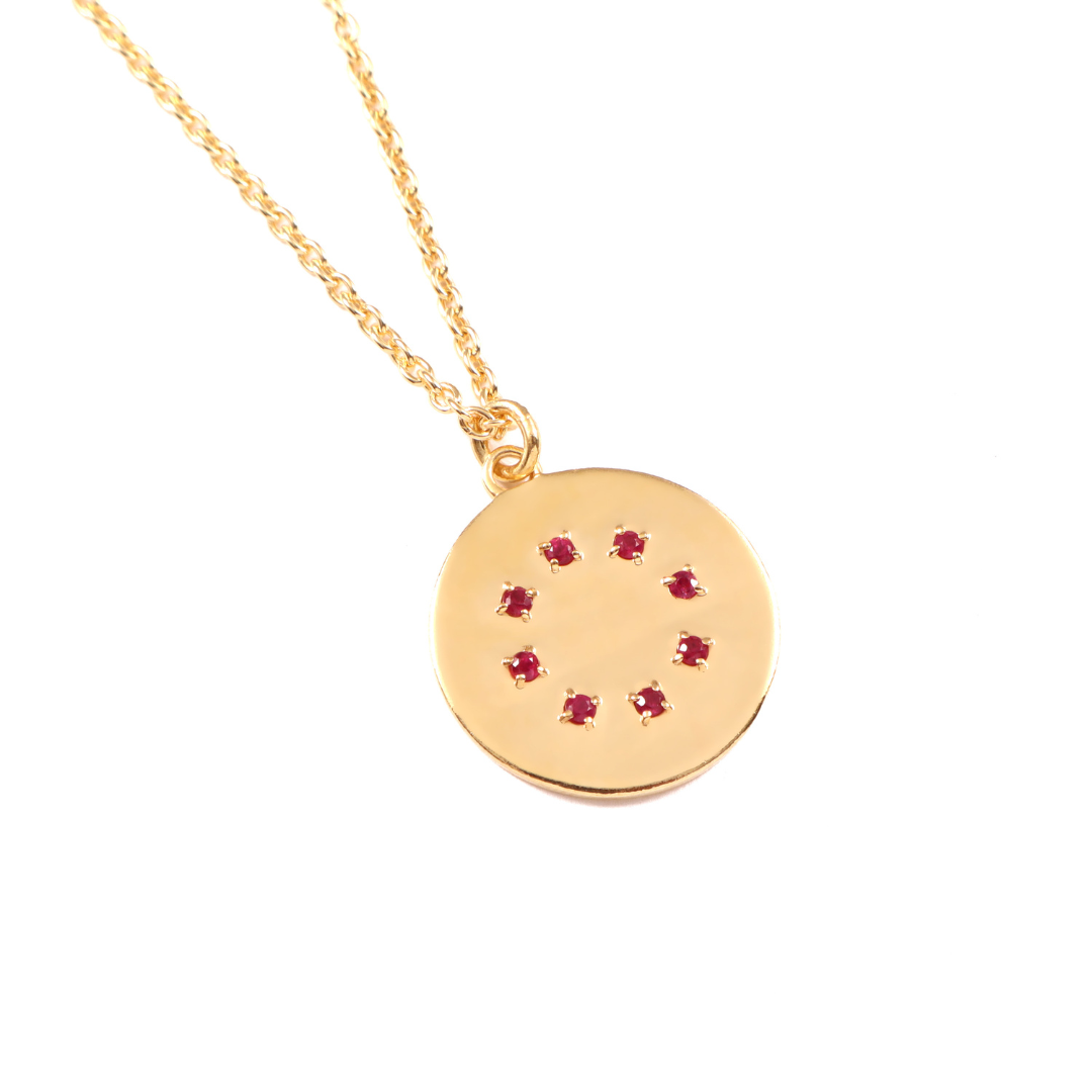 Gold Vermeil Birthstone Pendant Necklace | July - Ruby