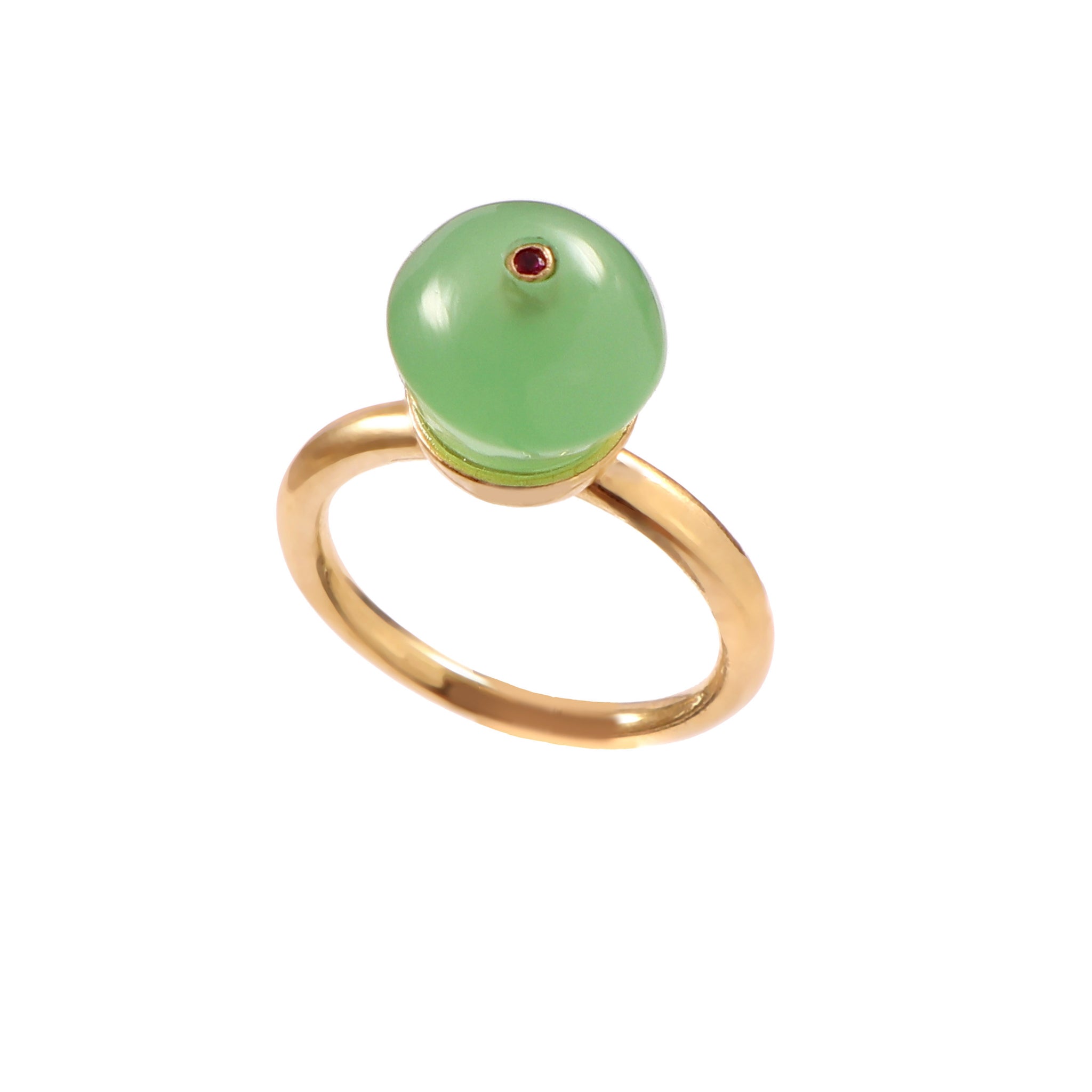 CupCake Small  | Chrysoprase & Ruby