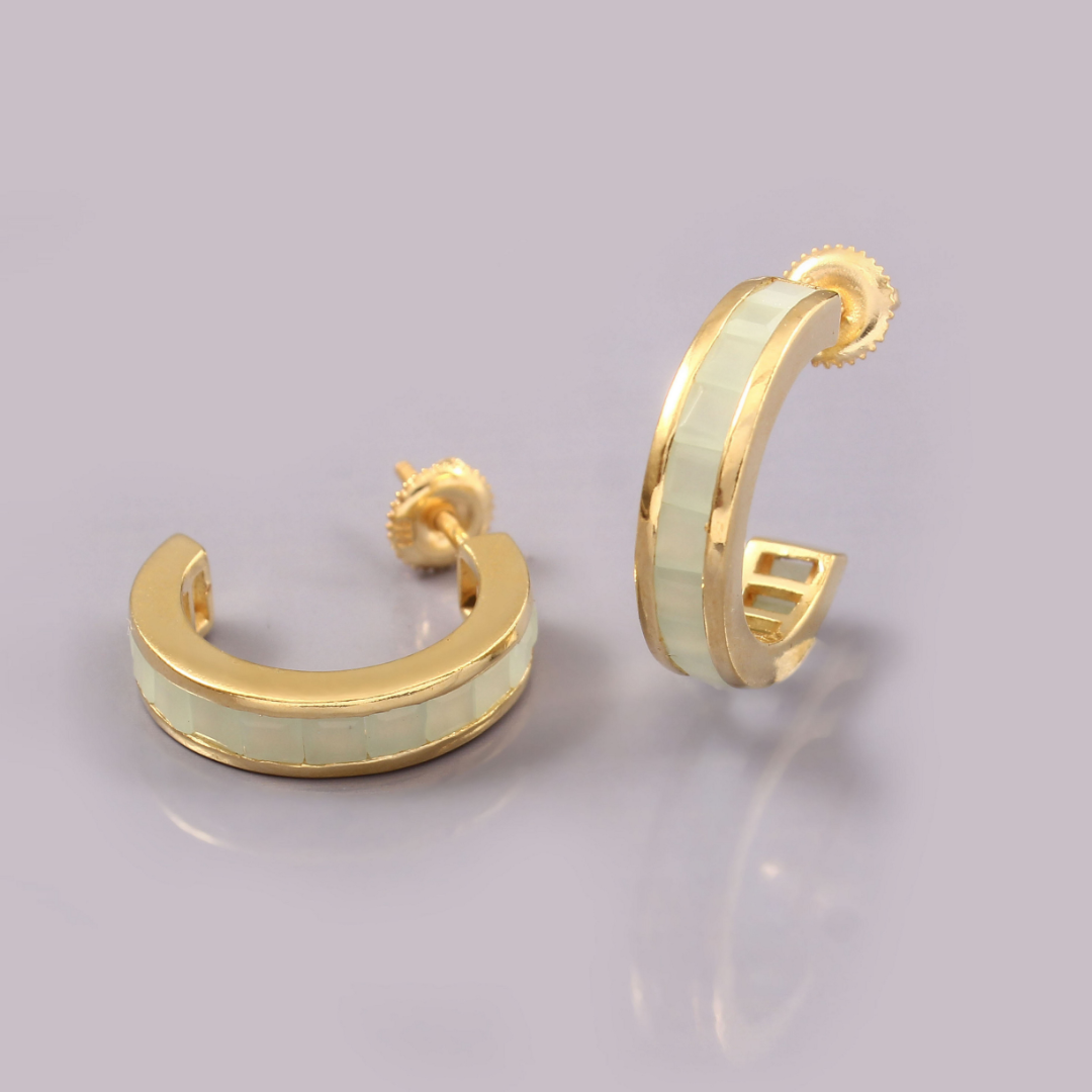 Deco Aquamarine Hoops Large