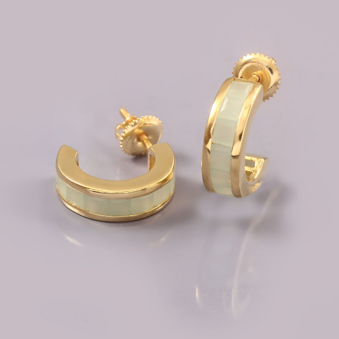 Deco Aquamarine Hoops Small