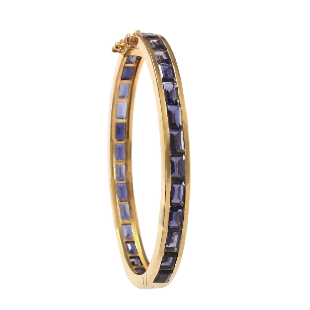 Deco Iolite Bangle