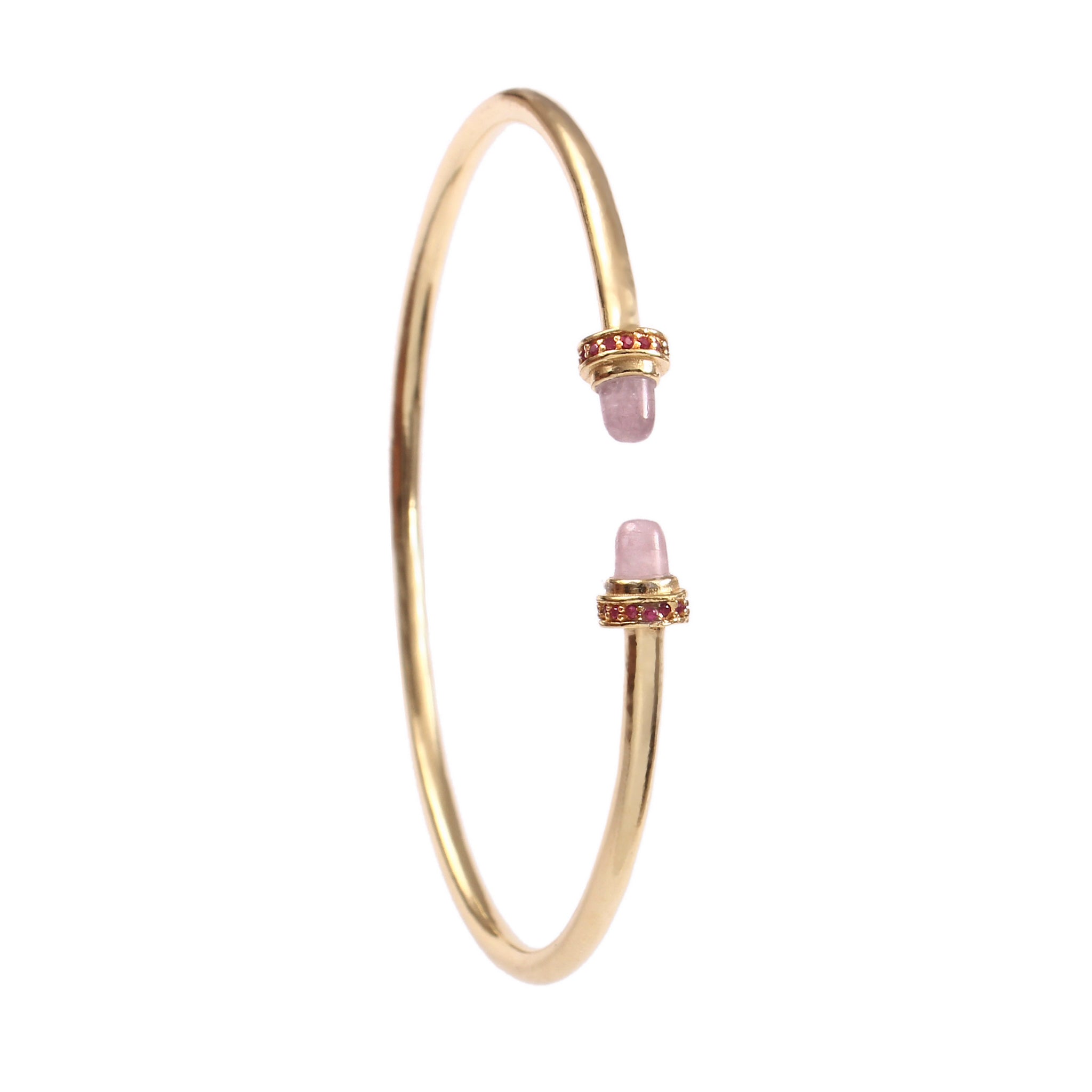 The Fire Bangle | Morganite & Ruby