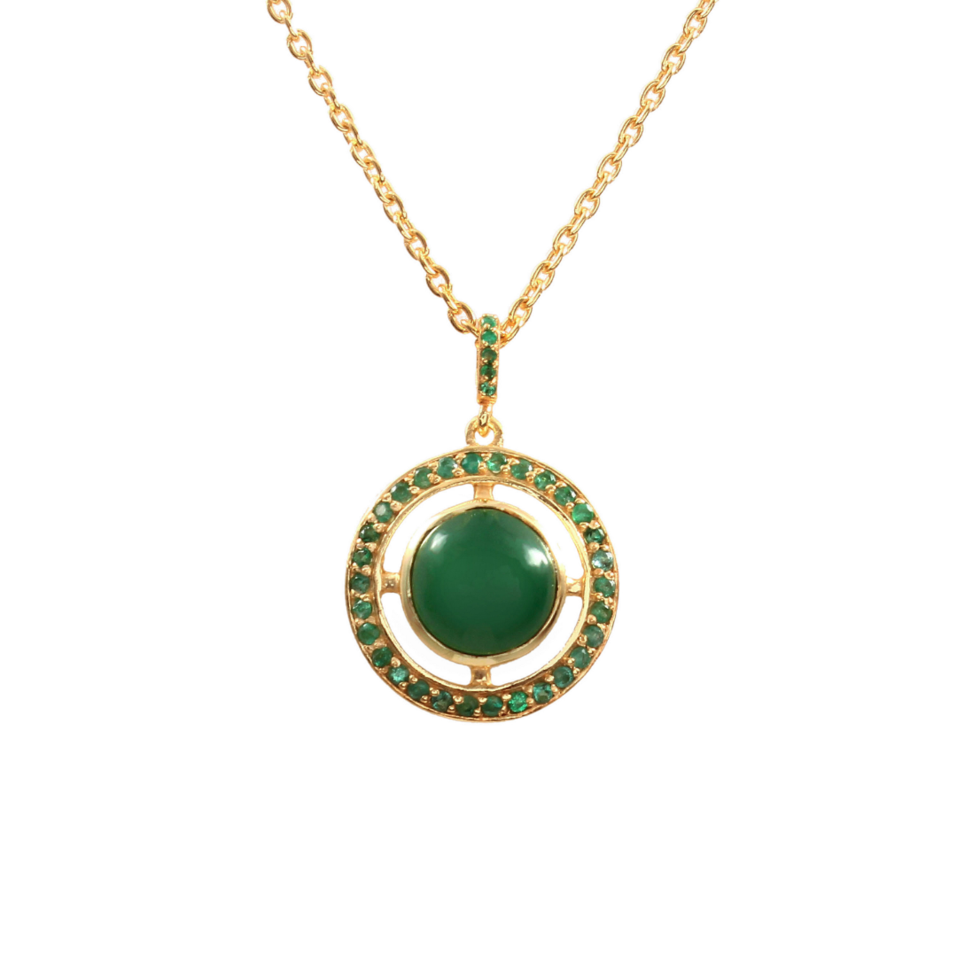 The Earth Pendant | Jade & Emerald