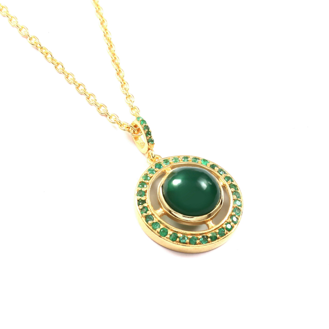 The Earth Pendant | Jade & Emerald