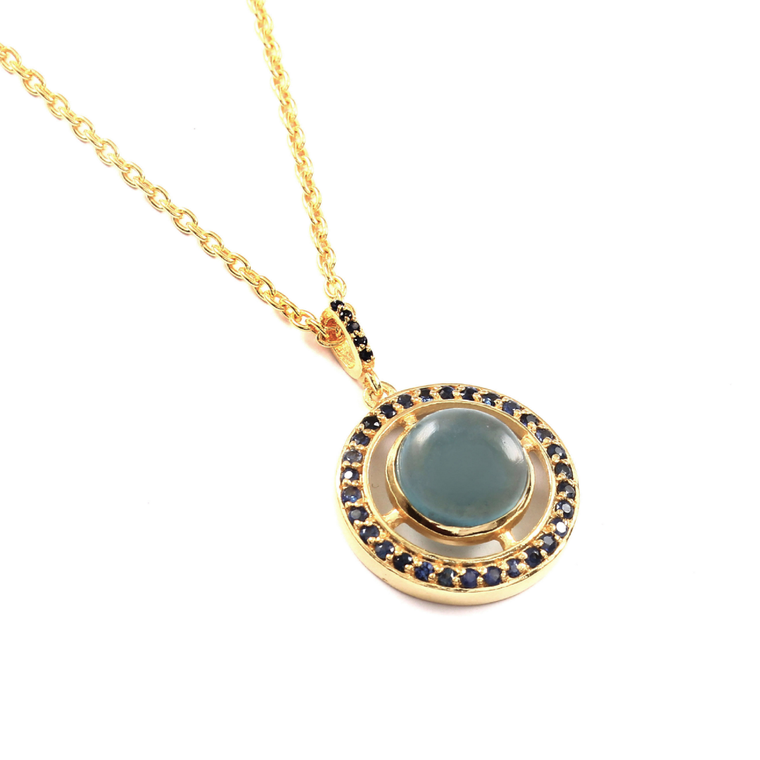 The Water Pendant | Aquamarine & Sapphire