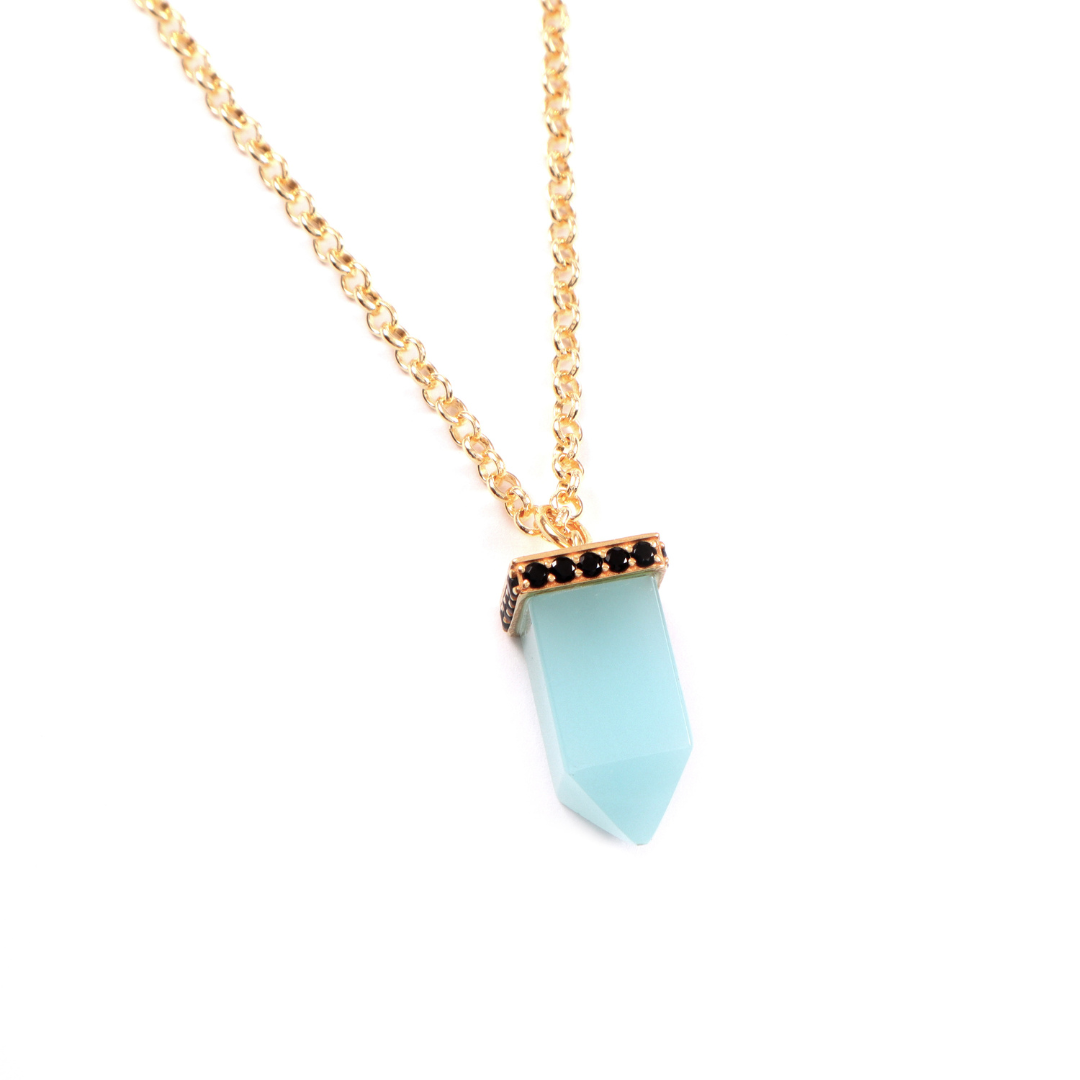 Mighty Power Point Pendant  | Aquamarine & Iolite